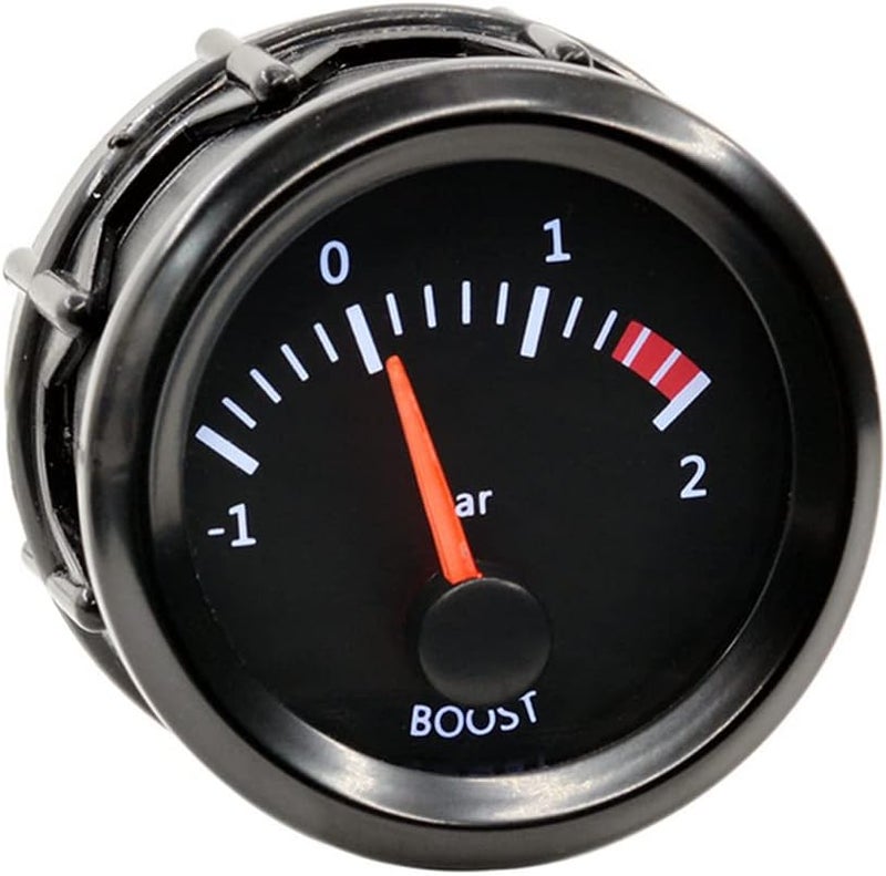 E Support Universal Car 52mm Pointer Turbo Boost Gauge Meter Kit Bar White LED Light Pointer Indicator Dail Display Electronic - Image 2